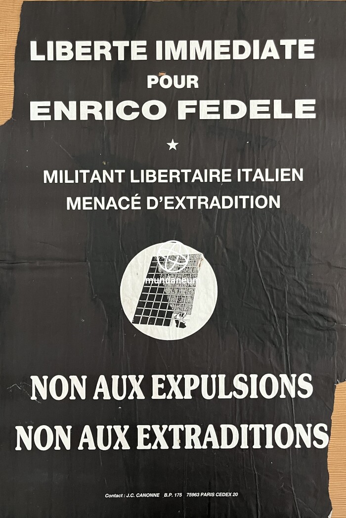 Liberté immédiate pour Enrico Fedele. Non aux expulsions, non aux extraditions