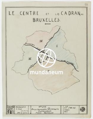 Le centre et les cadrans de Bruxelles. Atlas Bruxelles. Encyclopedia Universalis Mundaneum