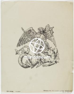 Reproduction d'un dessin de Ferd. Hendrickx. Atlas Bruxelles. Encyclopedia Universalis Mundaneum
