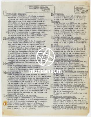 Encyclopedia Mundaneum - Documentatio Universalis periodicum (1). Encyclopedia Universalis Mundaneum