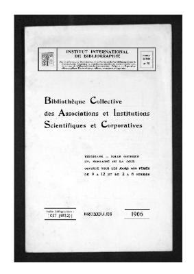 Bibliothèque collective des associations et institutions scientifiques et corporatives