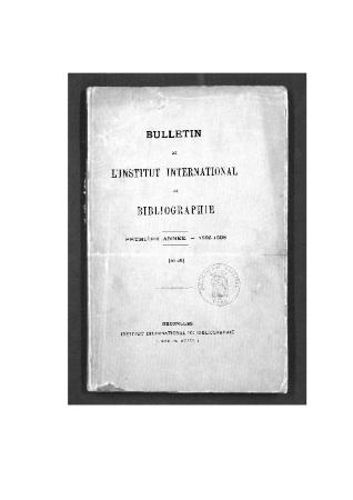 Bulletin de l'Institut international de bibliographie