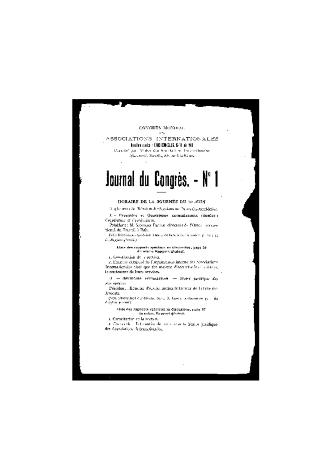 Congrès mondial des Associations internationales (Gand-Bruxelles, 1913). Journal du Congrès