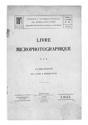 Livre microphotographique. Le bibliophote ou livre à projection