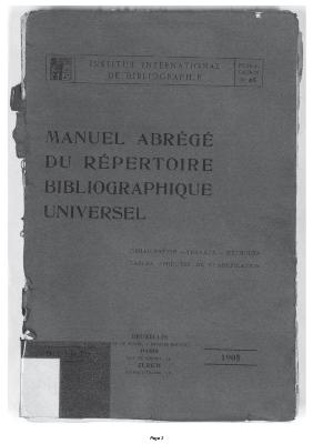 Manuel abrégé du Répertoire bibliographique universel