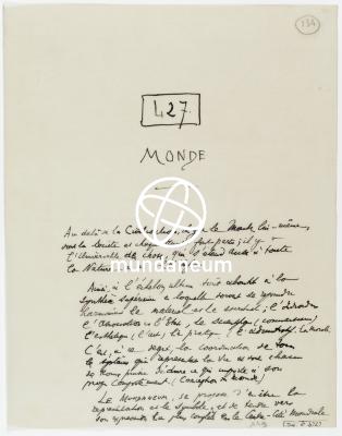[002.]427/ Le Monde. Traité de documentation. Encyclopedia Universalis Mundaneum