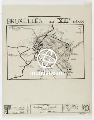 Bruxelles au XIIIème siècle. Atlas Bruxelles. Encyclopedia Universalis Mundaneum