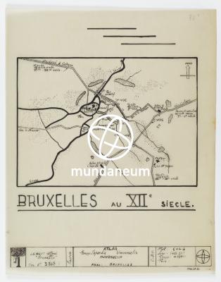Bruxelles au XIIème siècle. Atlas Bruxelles. Encyclopedia Universalis Mundaneum