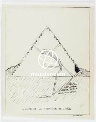 Coupe de la pyramide de Chéops. [Atlas Mundaneum]. Encyclopedia Universalis Mundaneum