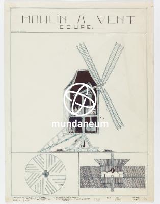 Moulin à vent - Coupe. [Atlas Mundus - Atlas Monde]. Encyclopedia Universalis Mundaneum