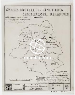 Grand-Bruxelles – Cimetières / Groot-Brussel – Kerkhoven. Atlas Bruxelles. Encyclopedia Universalis Mundaneum