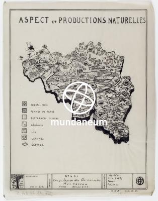 Aspect et productions naturelles. Atlas Belgique - Atlas Belgica. Encyclopedia Universalis Mundaneum