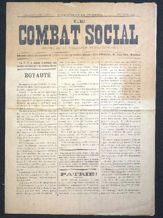 Combat Social (Le). Organe de la Fédération révolutionnaire