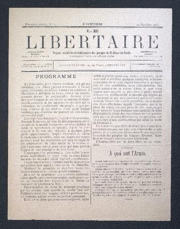 Libertaire (Le). Organe socialiste-révolutionnaire des groupes de Saint-Josse-ten-Noode