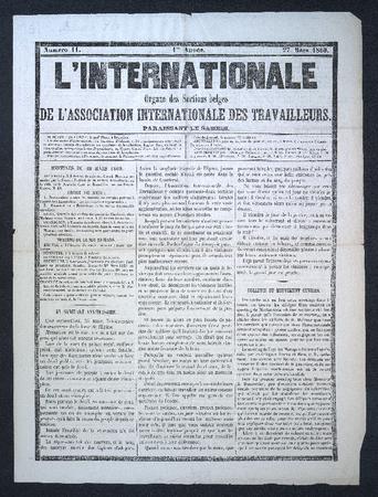 Internationale (L'). Organe des sections belges de l'AIT