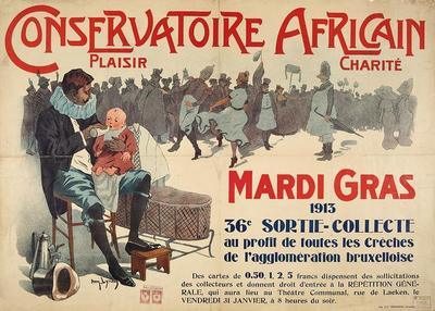 Conservatoire Africain, Mardi Gras 1913. 36e sortie-collecte au profit de toutes les crèches de l'Agglomération bruxelloise