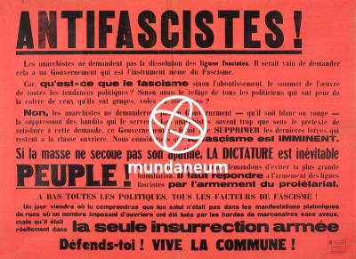 Antifascistes ! Défends-toi ! Vive la Commune ! 