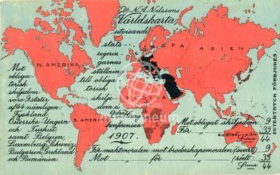 Dr. N. A. Nilssons. Världskarta 1907 