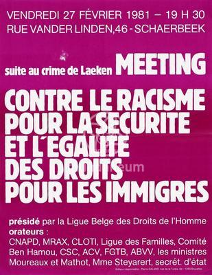 Meeting contre le racisme, pour la sécurité et l'égalité des droits pour les immigrés