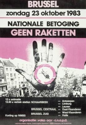 Brussel. Zondag 23 oktober 1983. Nationale betoging. Geen raketten