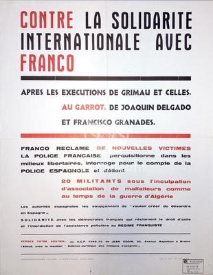 Contre la solidarité internationale avec Franco
