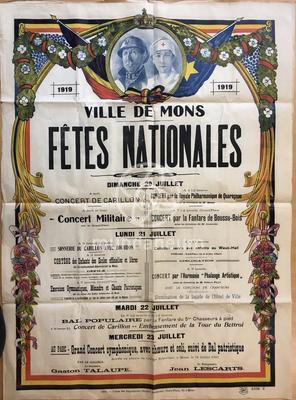 1919, Ville de Mons, Fêtes nationales