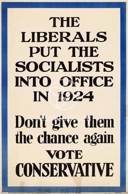 The liberals put the socialists into office in 1924