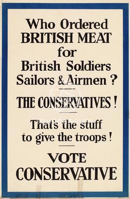 Who ordered British meat for British Soldiers sailors and airmen ? 